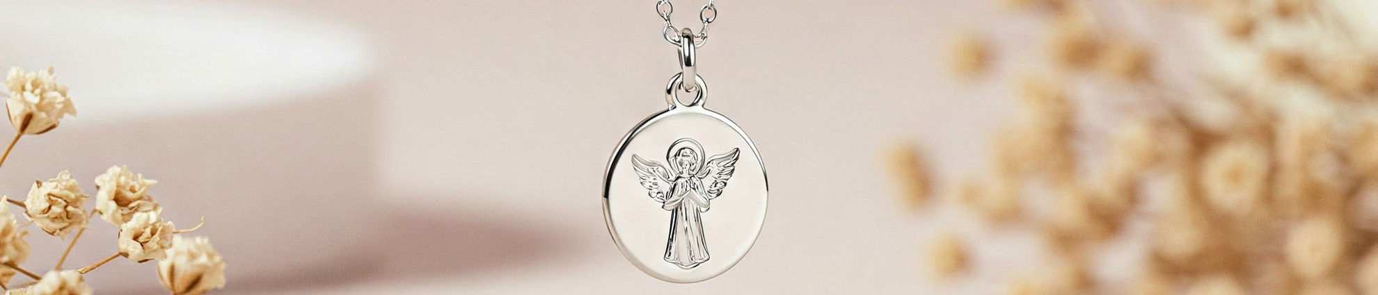 Médaille ange or blanc