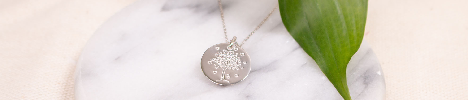 Pendentif arbre de vie or blanc