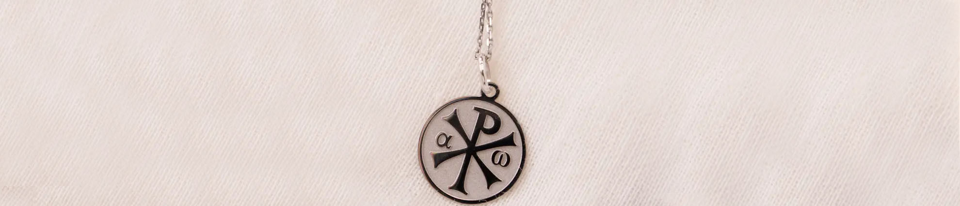 Médaille Chrisme or blanc
